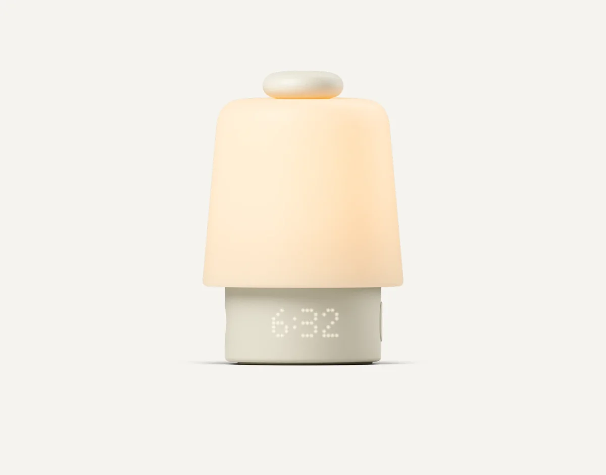 Hatch Baby Rest Gen 2 in putty finish with soft warm glow