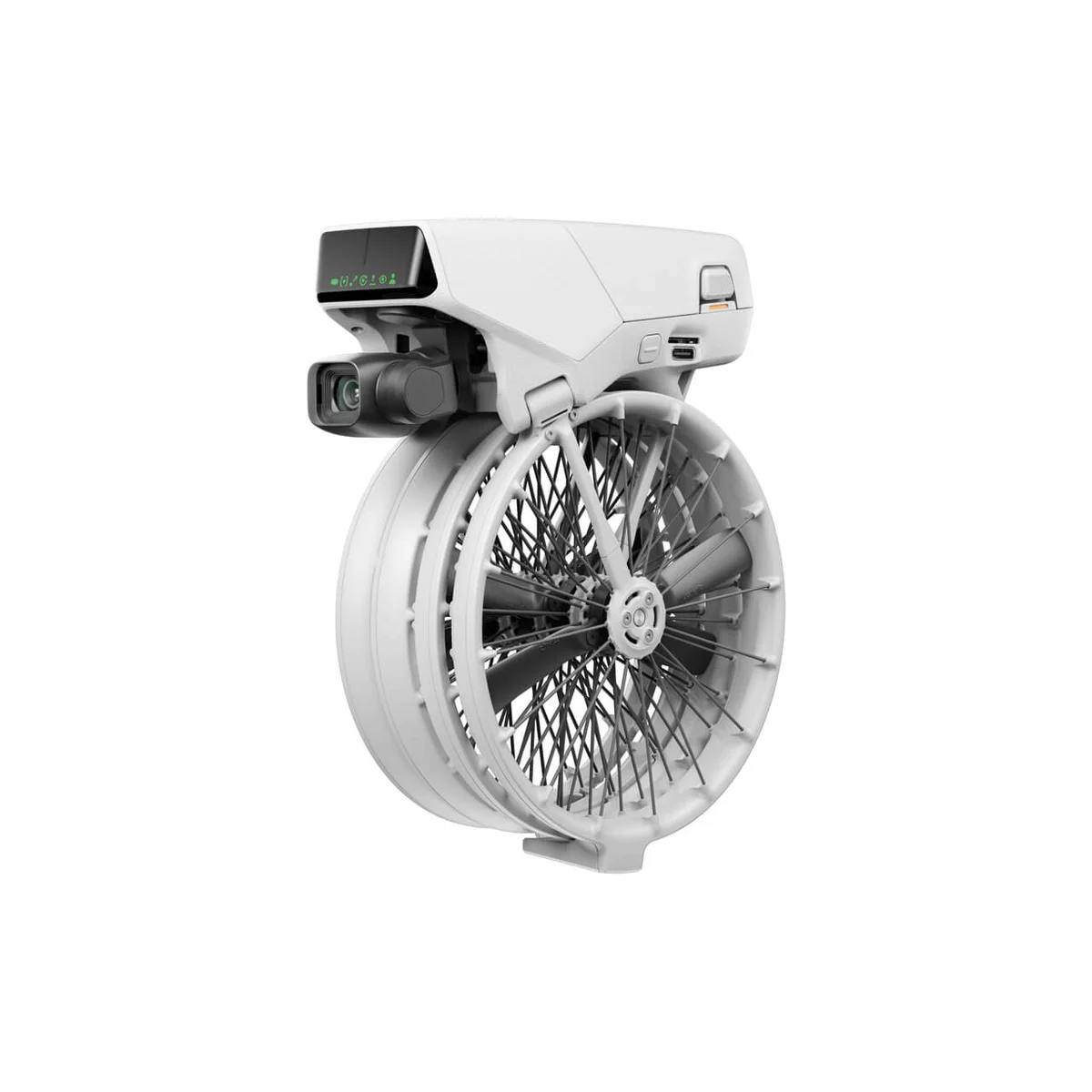 DJI Flip in folded compact form with propeller guards collapsed for transport