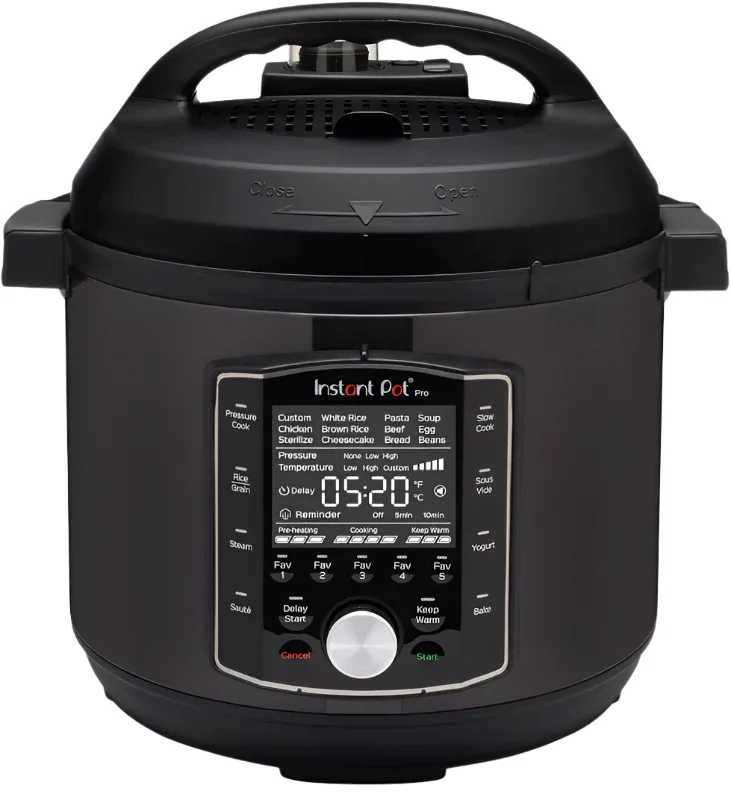 Instant Pot Pro 10-in-1 front view on white background