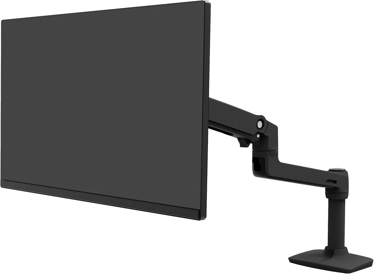 Ergotron LX Desk Mount Monitor Arm side profile view showing arm mechanism and grommet base mount