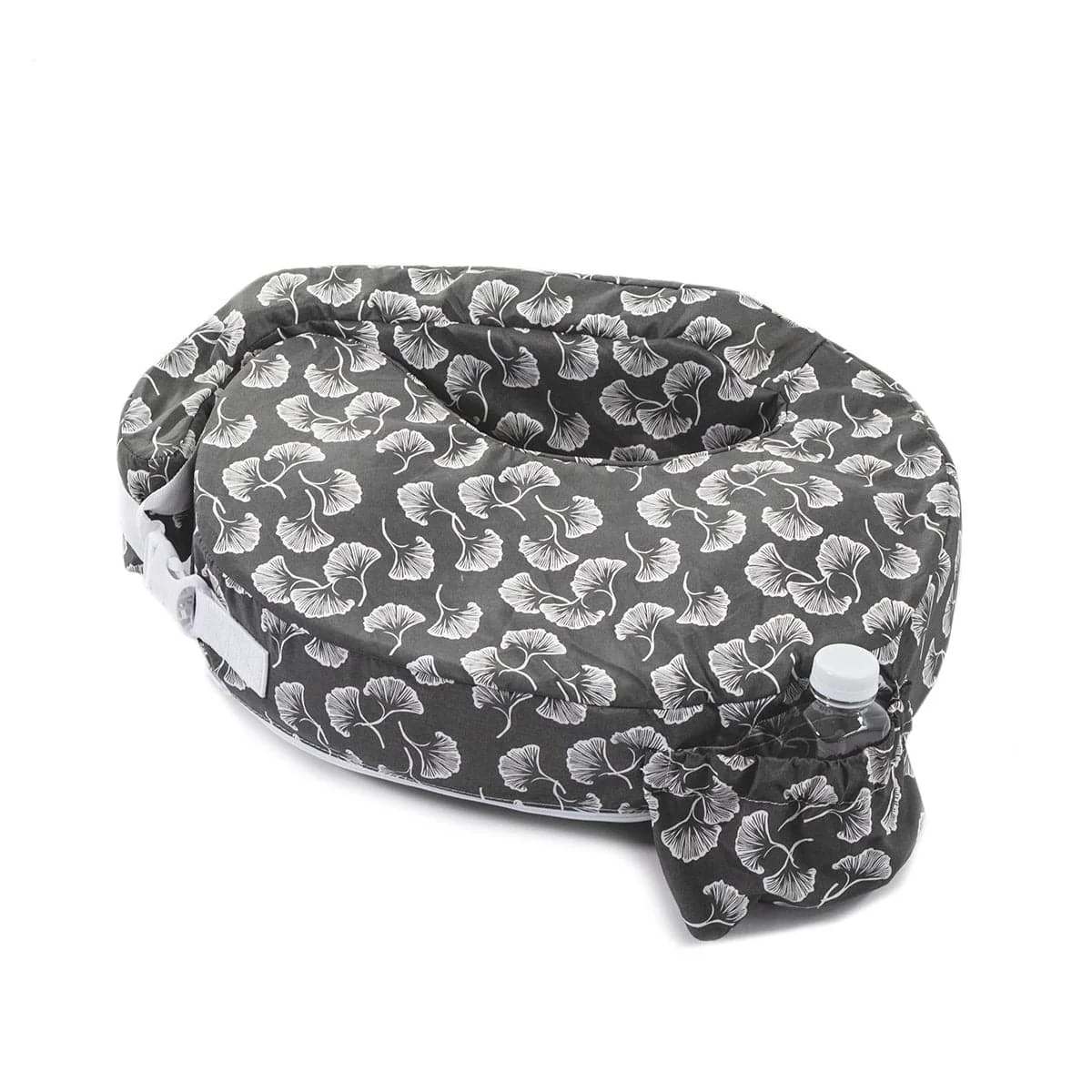 My Brest Friend Original Nursing Pillow 3/4 angle view showing back collar support and wraparound buckle closure