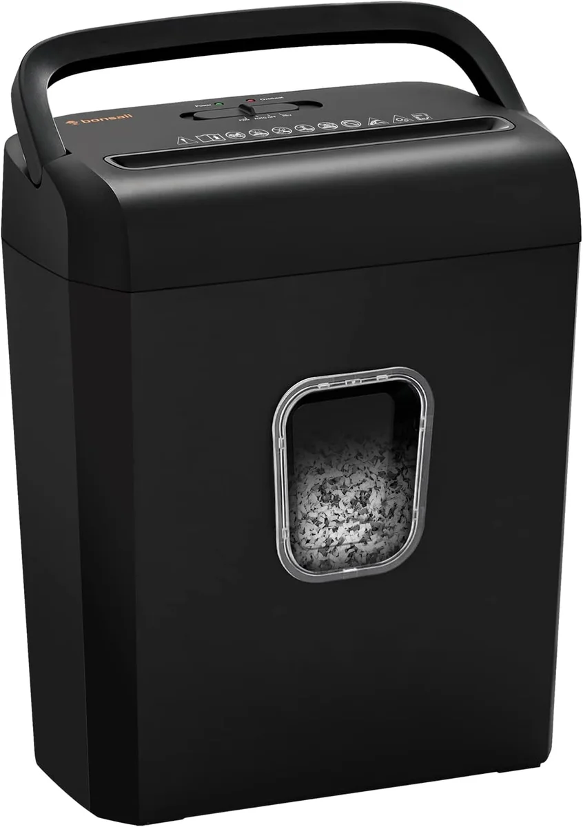 Bonsaii C234-A shredder front view showing control panel and paper feed slot