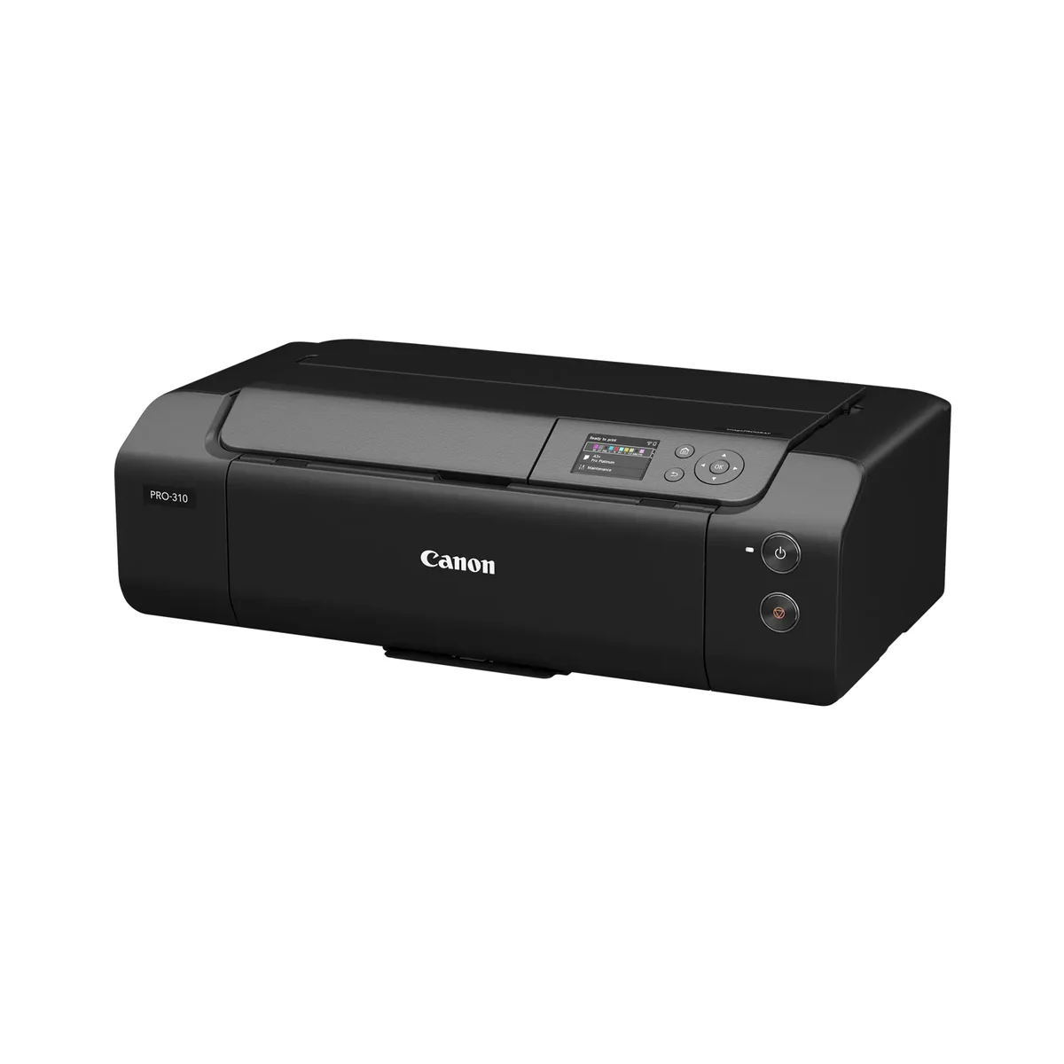 Canon imagePROGRAF PRO-310 three-quarter front angle showing control panel