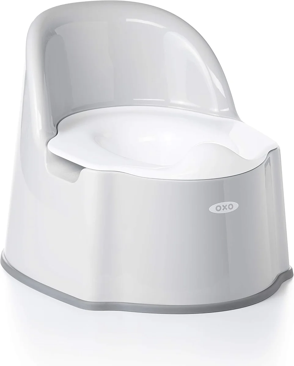 OXO Tot Potty Chair 3/4 angle view in grey