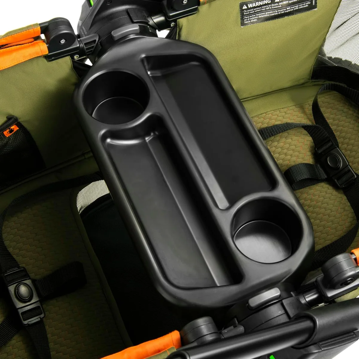 Evenflo Pivot Xplore shared snack tray with dual cup holders and snack storage
