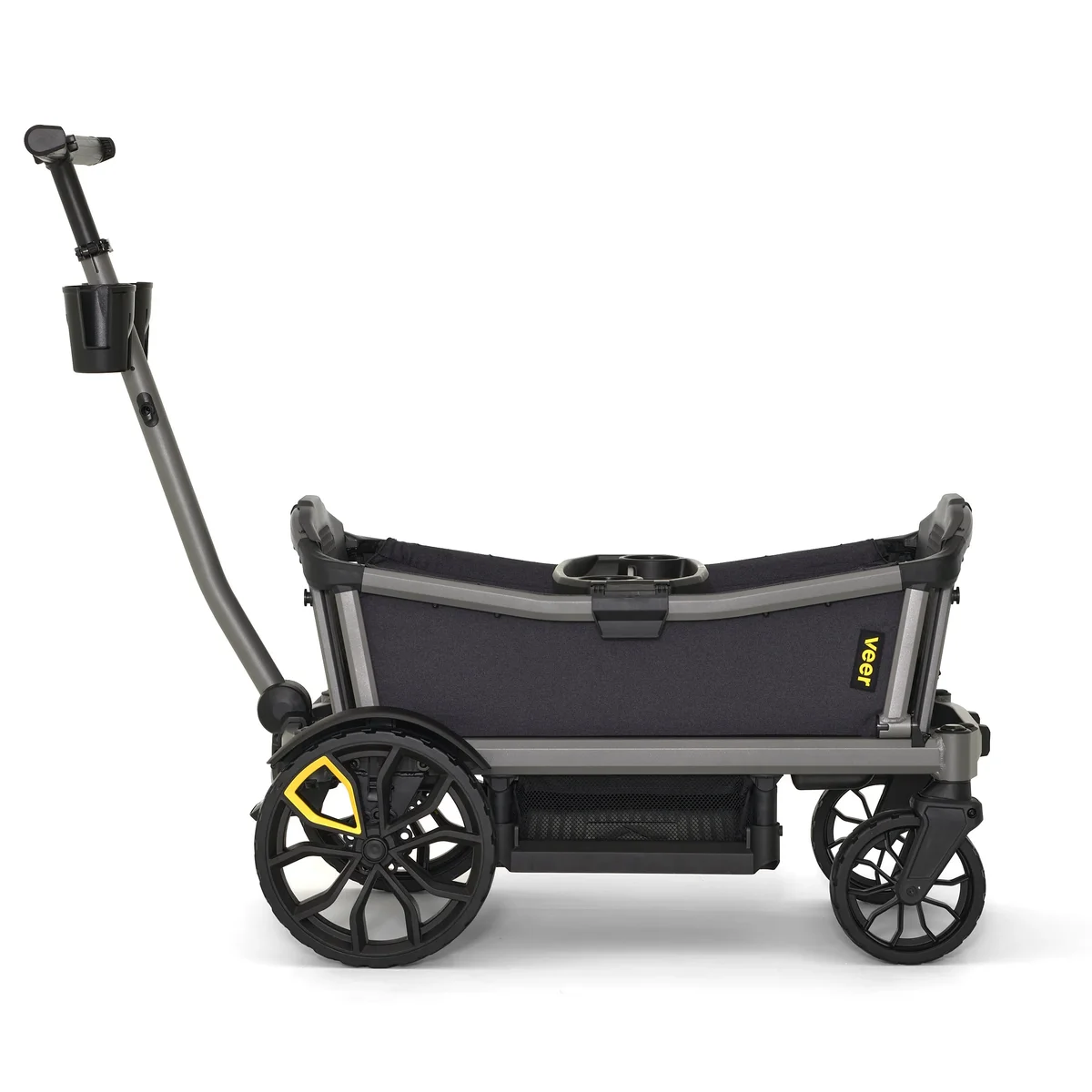 Veer Cruiser City side profile showing stroller-style push handle and all-terrain rubber wheels