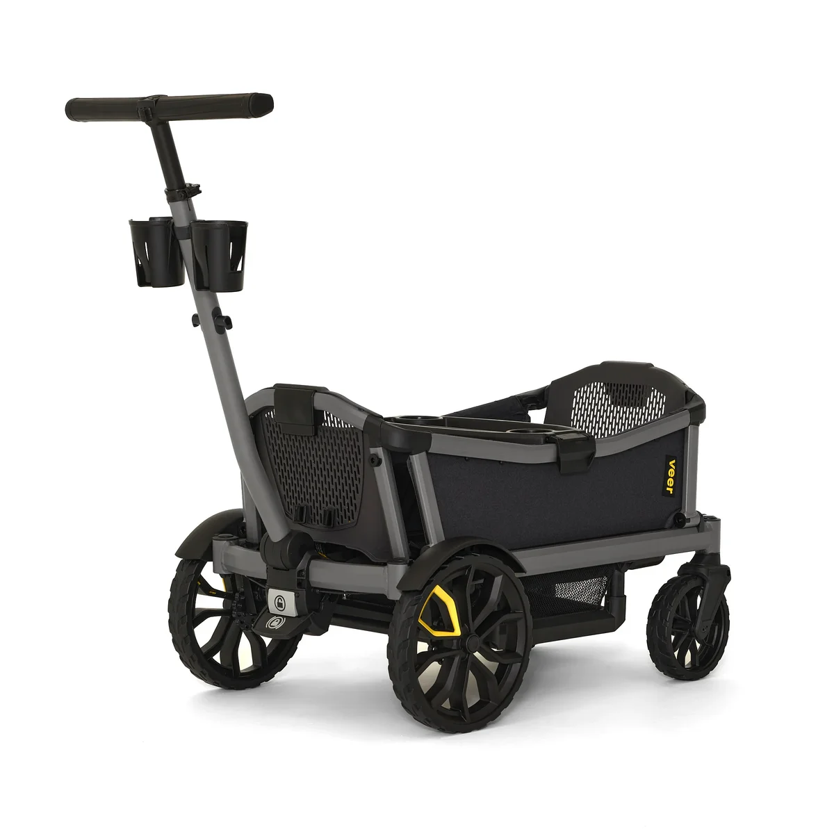 Veer Cruiser City stroller wagon 3/4 front angle showing interior seating and push handle