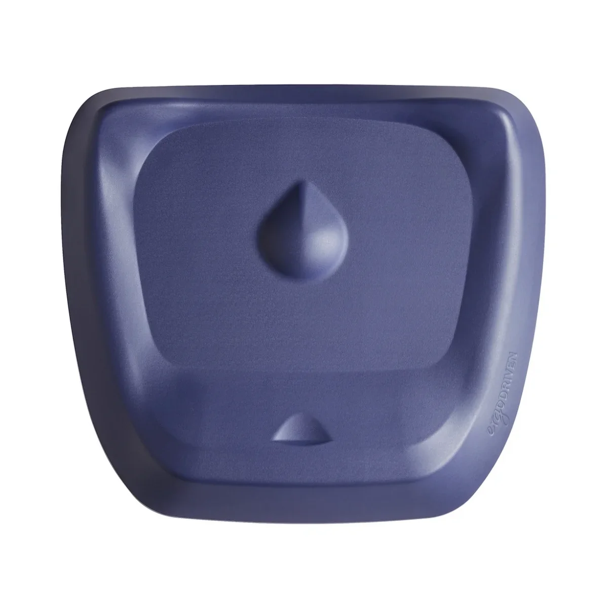 Ergodriven Topo Comfort Standing Mat top-down view showing the terrain contours, central teardrop peak, and raised side rails