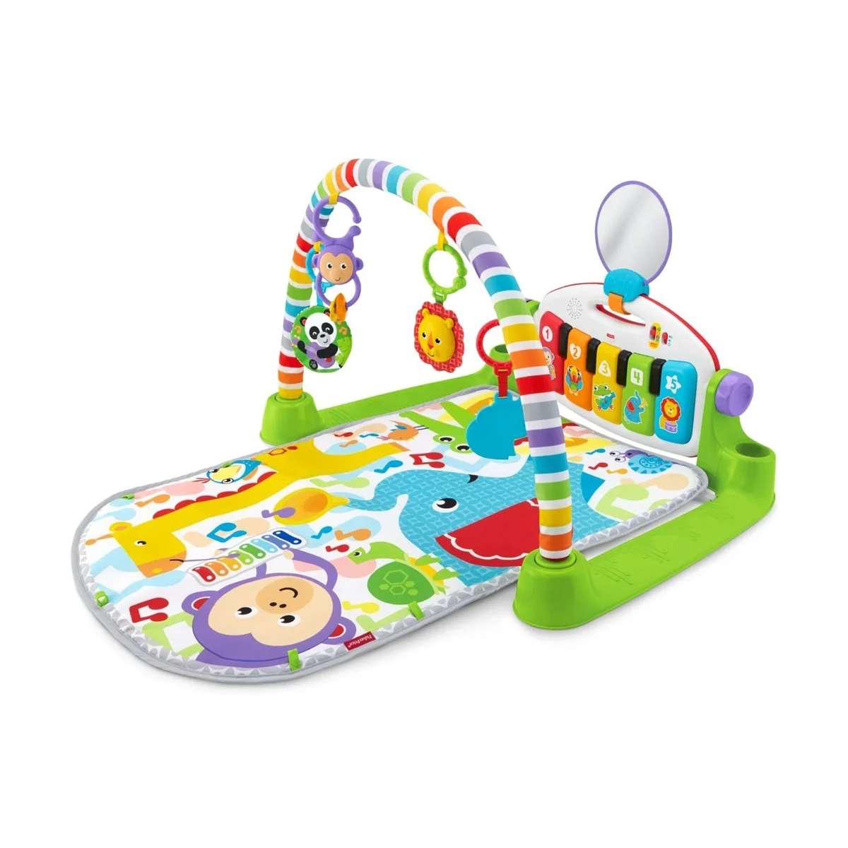 Fisher-Price Deluxe Kick & Play Piano Gym full play gym with light-up piano, toy arch, and monkey play mat