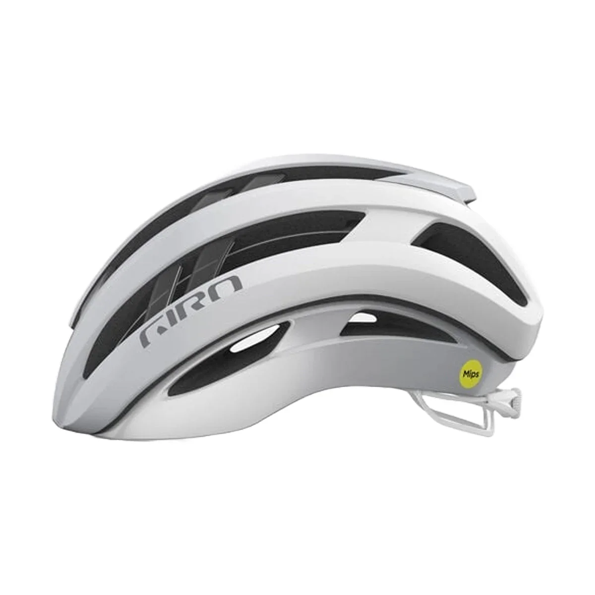 Giro Aries Spherical road bike helmet, left side profile showing MIPS badge and vent channels