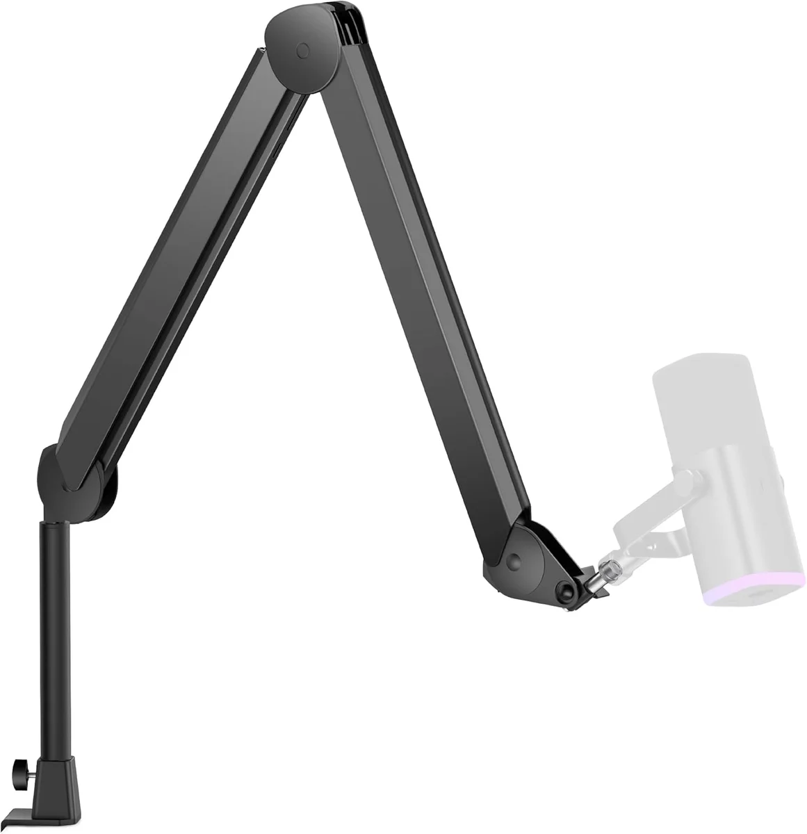 InnoGear Mic Boom Arm alternate angle showing desk clamp and arm joints
