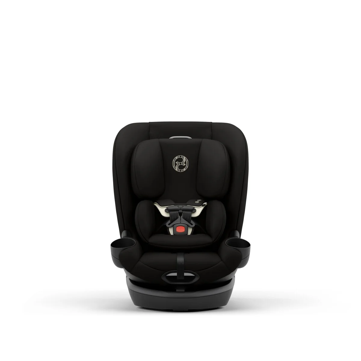Cybex Callisto G 360 front view in toddler mode showing harness and cup holders