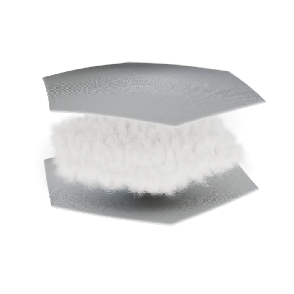 Layla Down Alternative Comforter fill cutaway showing plush down-alternative layers