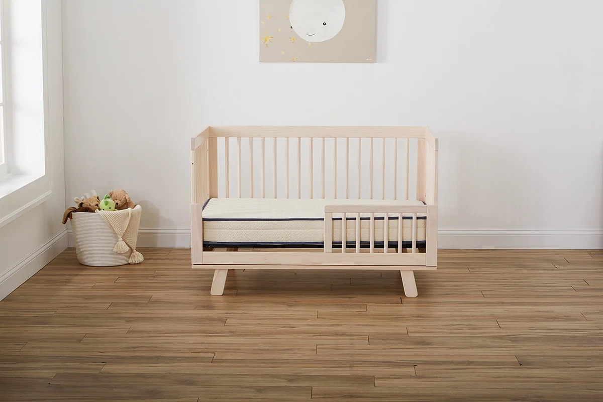 My Green Mattress Emily Natural Crib Mattress in a modern nursery crib