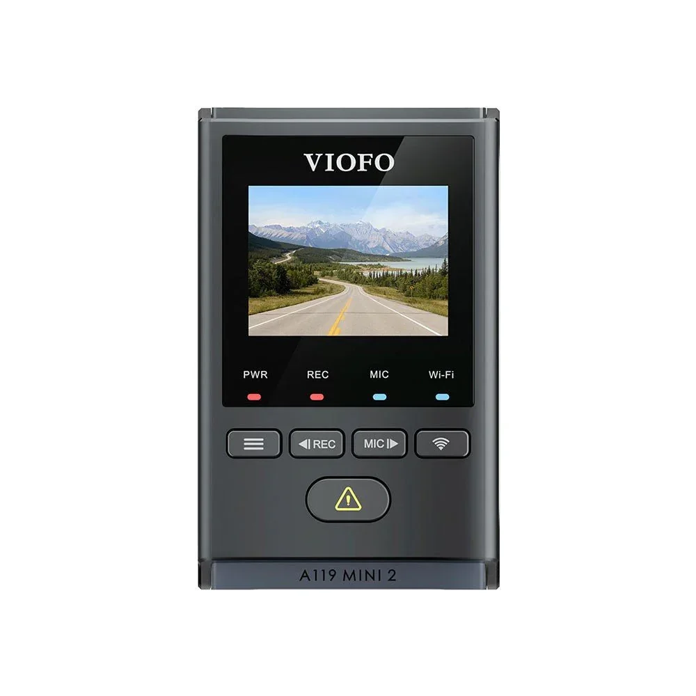 Viofo A119 Mini 2 front view showing LCD screen and controls