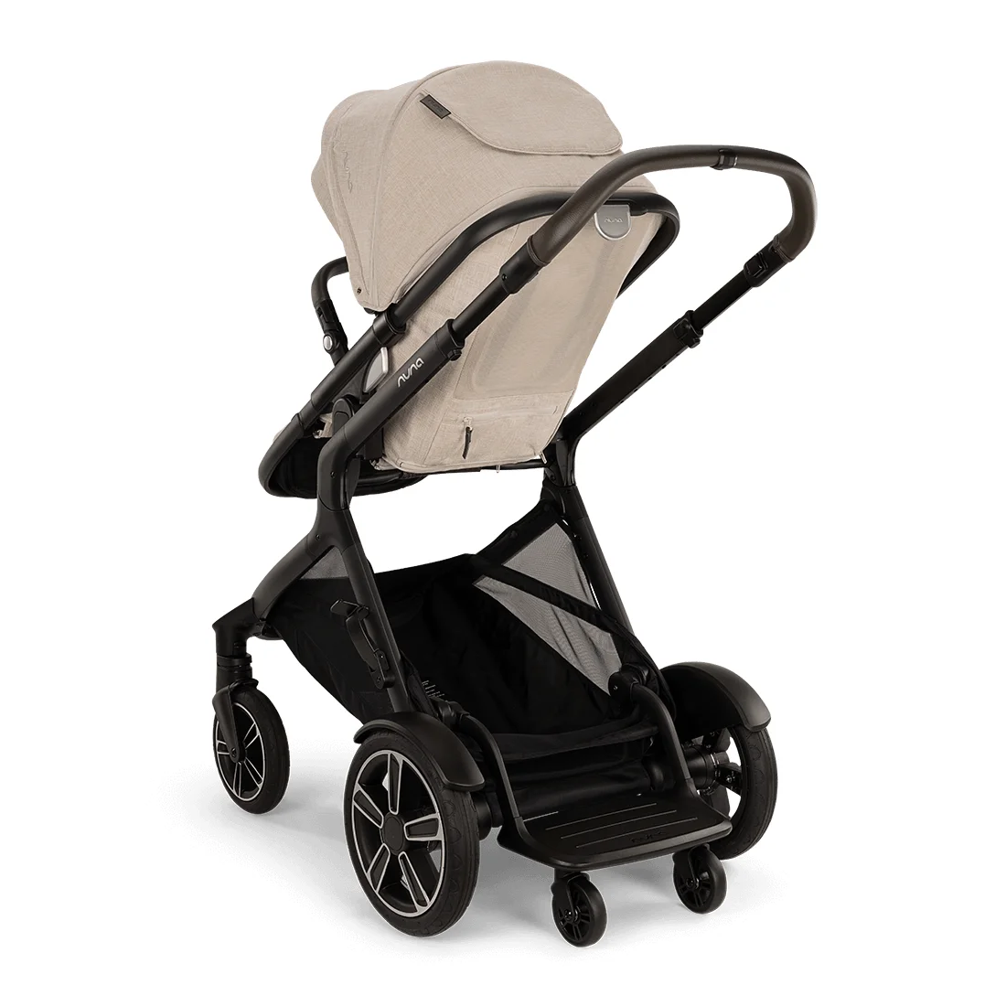 Nuna DEMI Next rear view on white background showing rider board platform for a third child