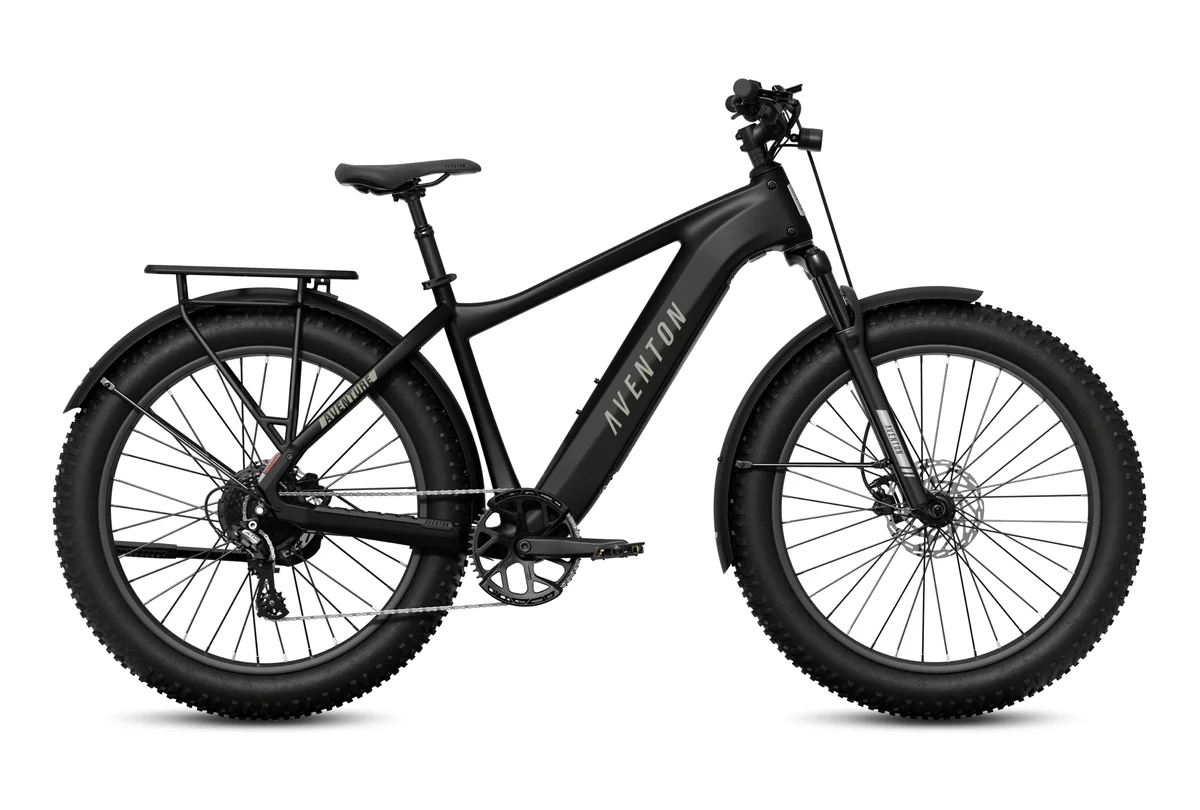 Aventon Aventure.3 in Stealth black colorway, side profile view
