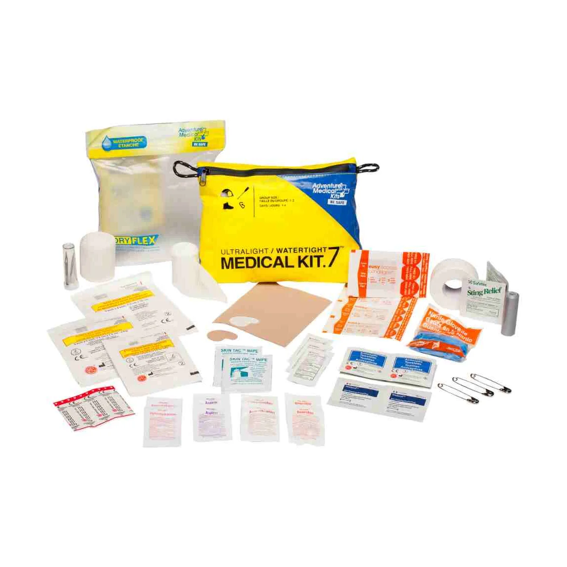 Adventure Medical Kits Ultralight/Watertight .7 full kit contents laid out