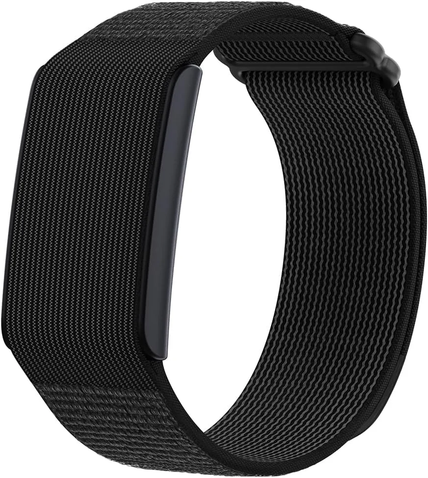 Amazfit Helio Band front view showing the nylon strap and sensor module
