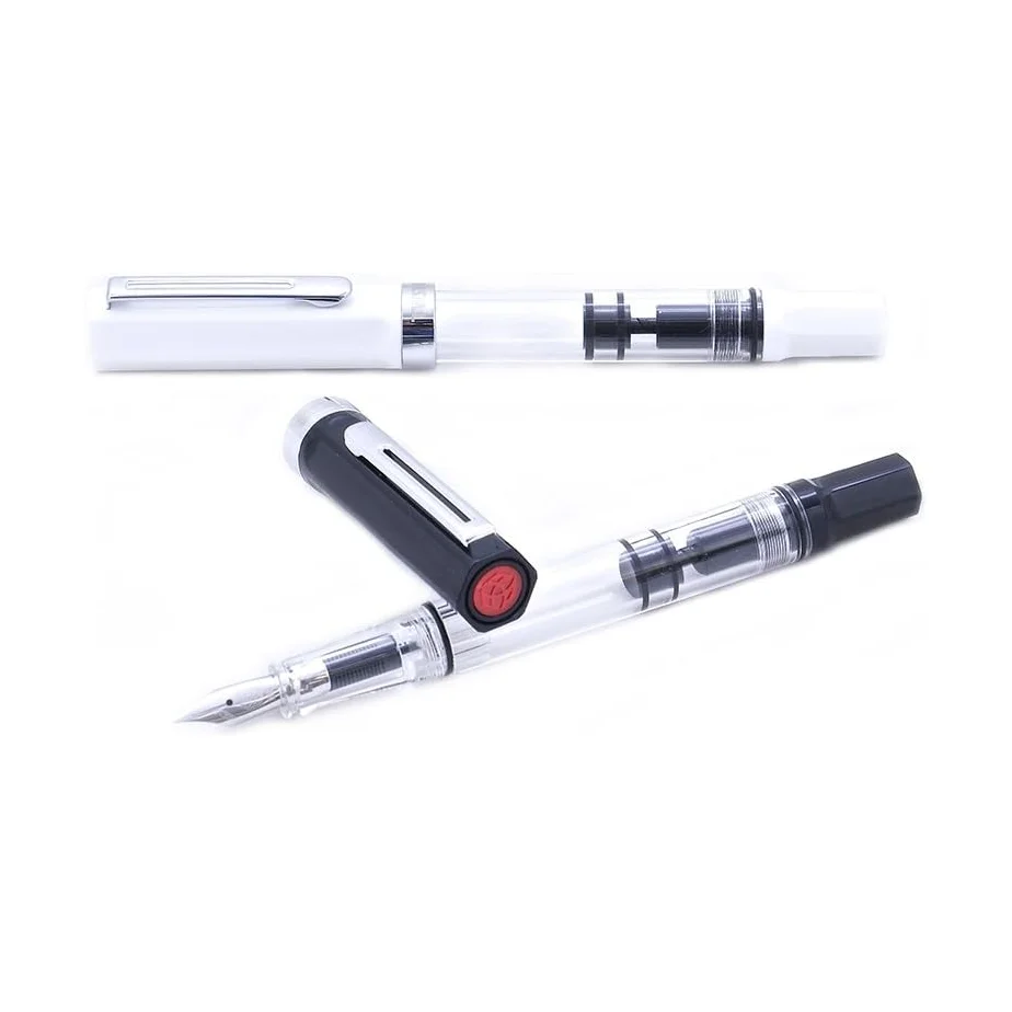 TWSBI Eco shown capped at an angle, highlighting the hexagonal faceted cap and red logo finial