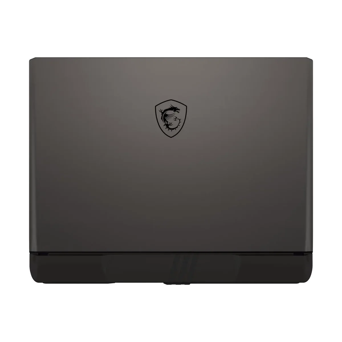 MSI Vector 16 HX AI top-down lid view showing Cosmo Gray finish with MSI dragon shield logo