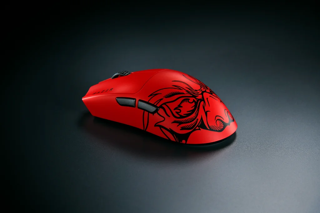 Razer Viper V3 Pro Faker Edition in crimson red with custom artwork design