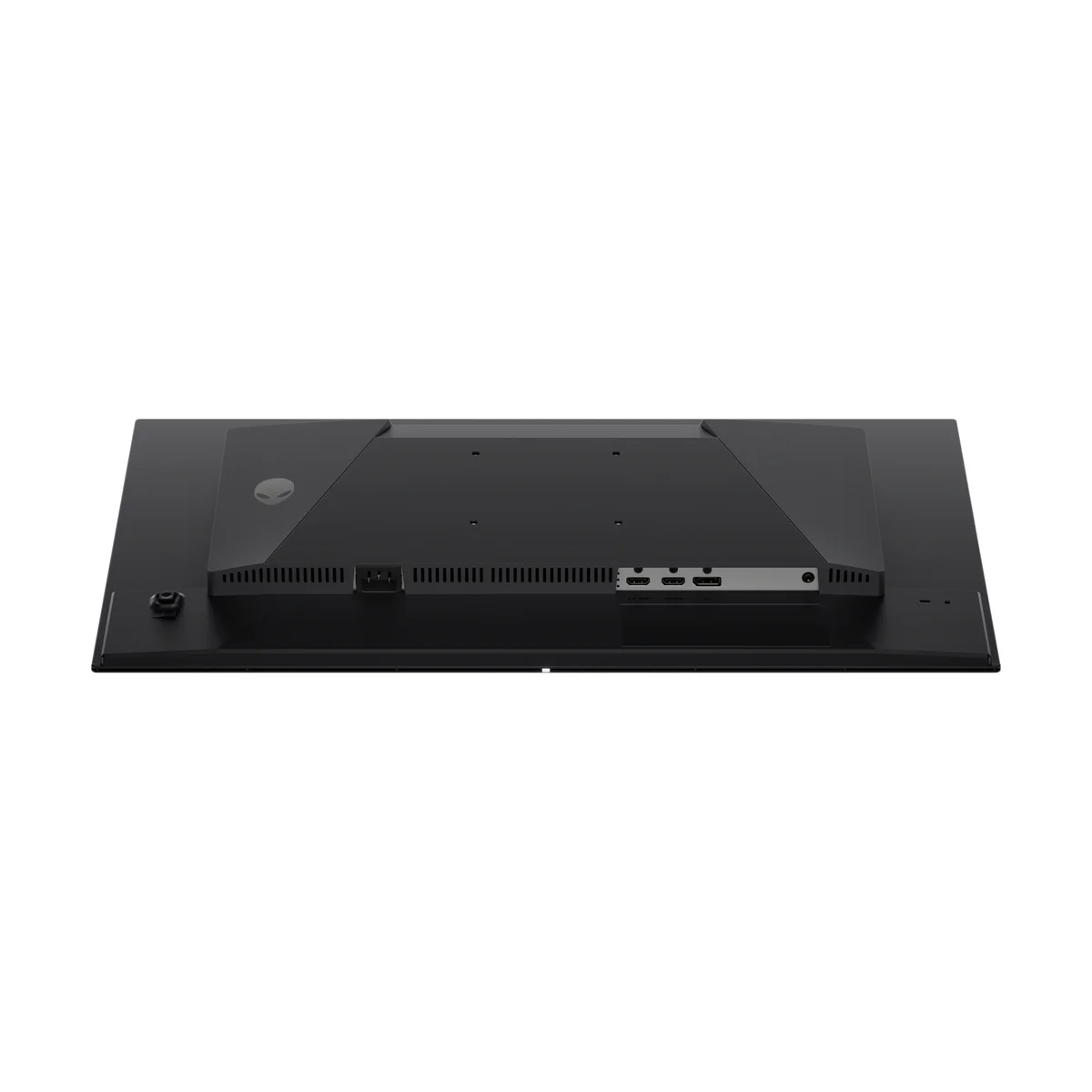 Alienware AW2726DM underside port panel with two HDMI ports, DisplayPort, audio jack and power input