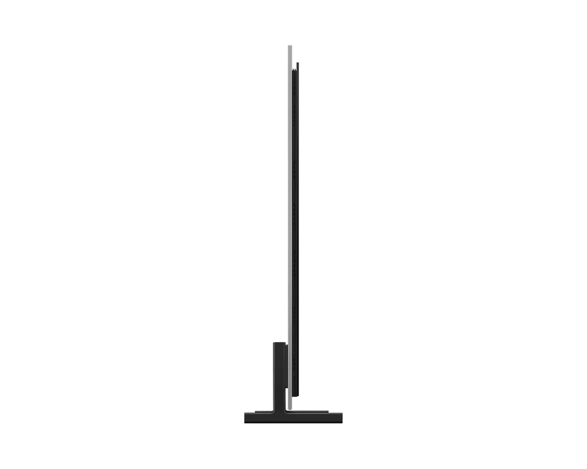 Samsung S95H side profile showing the slim panel and stand foot