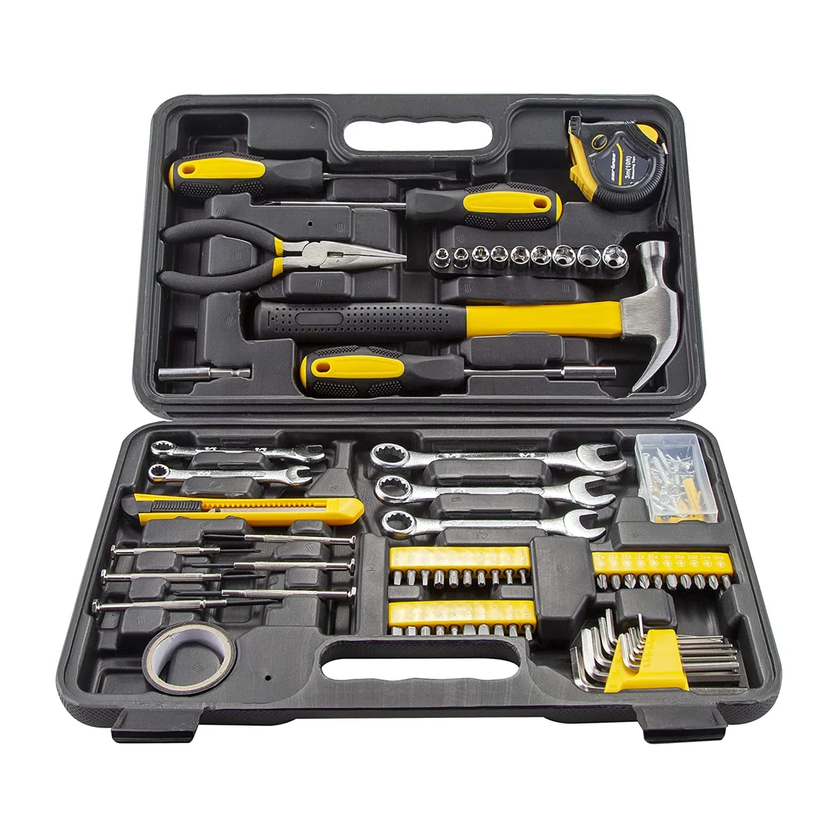 Cartman 148-Piece Tool Set open case showing tools organized in molded slots