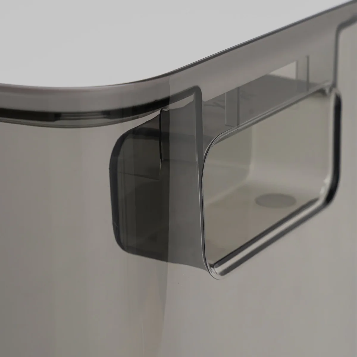 Close-up of the Levoit Classic 300S water tank carrying handle and tank release latch
