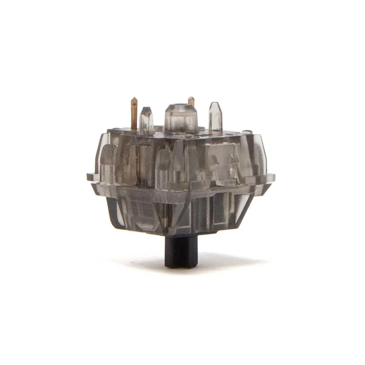Gateron Ink Black V2 switch bottom-up view showing 5-pin PCB mount and pins
