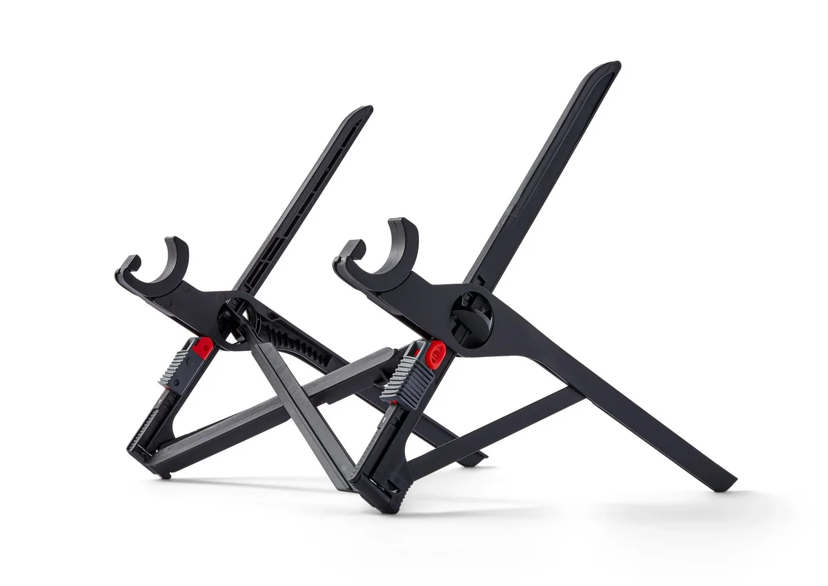 Roost Laptop Stand V3 standalone view showing two height positions side by side