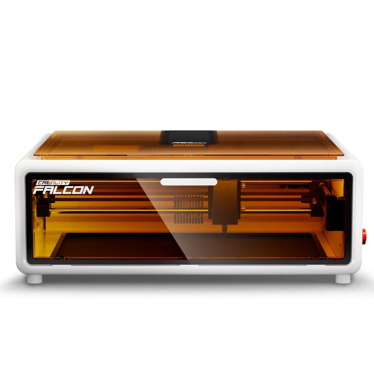 Creality Falcon A1 enclosed laser engraver, front view with lid closed