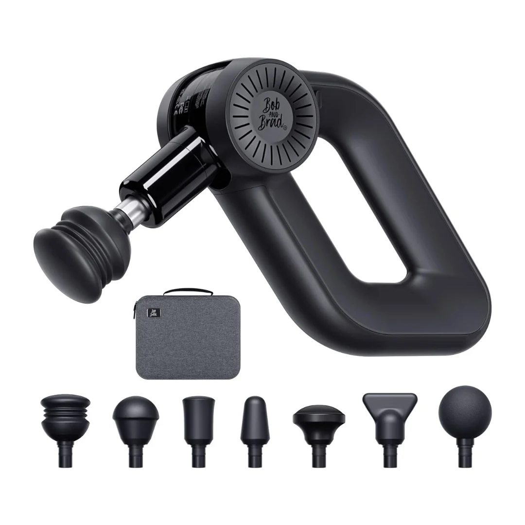 Bob & Brad D6 Pro massage gun with all 7 attachment heads and carrying case