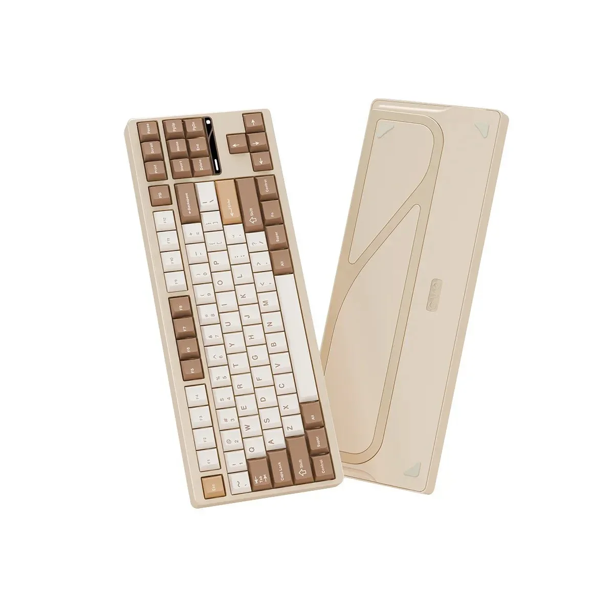 Evo Works Evo 80 keyboard and aluminum case on white background