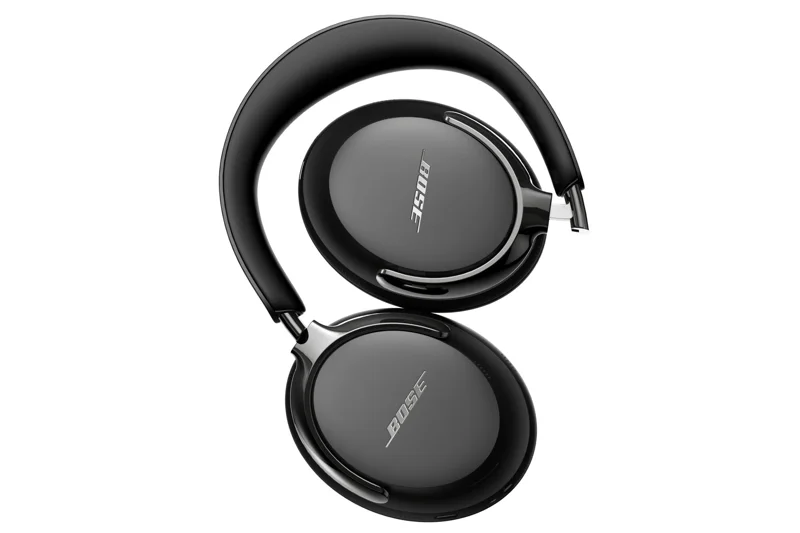 Bose QuietComfort Ultra 2nd Gen folded flat showing hinge mechanism and both ear cups from above