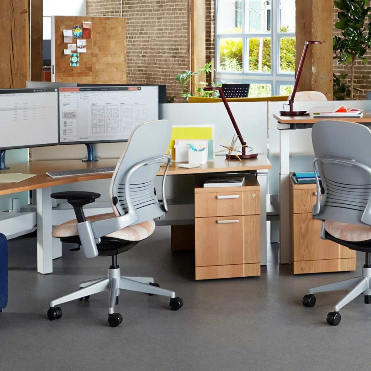 Steelcase Leap chairs in a modern collaborative workspace with natural light