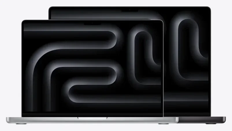 Apple MacBook Pro 14-inch with M4 Pro, front-facing product shot on light background