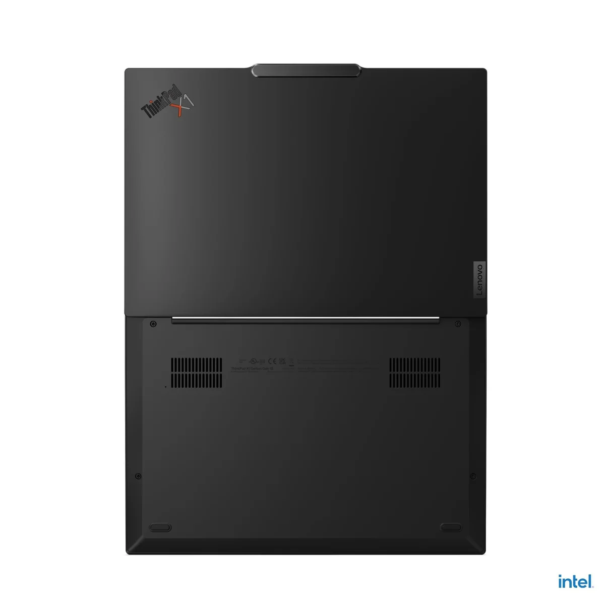 Lenovo ThinkPad X1 Carbon Gen 13 top-down view showing lid and base chassis design