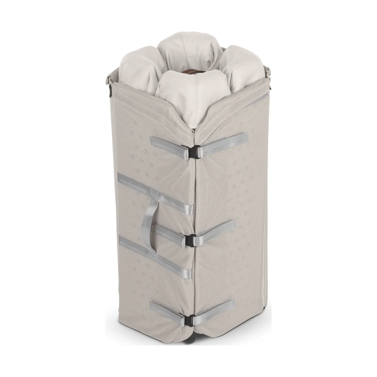 UPPAbaby REMI Playard folded upright in compact travel position