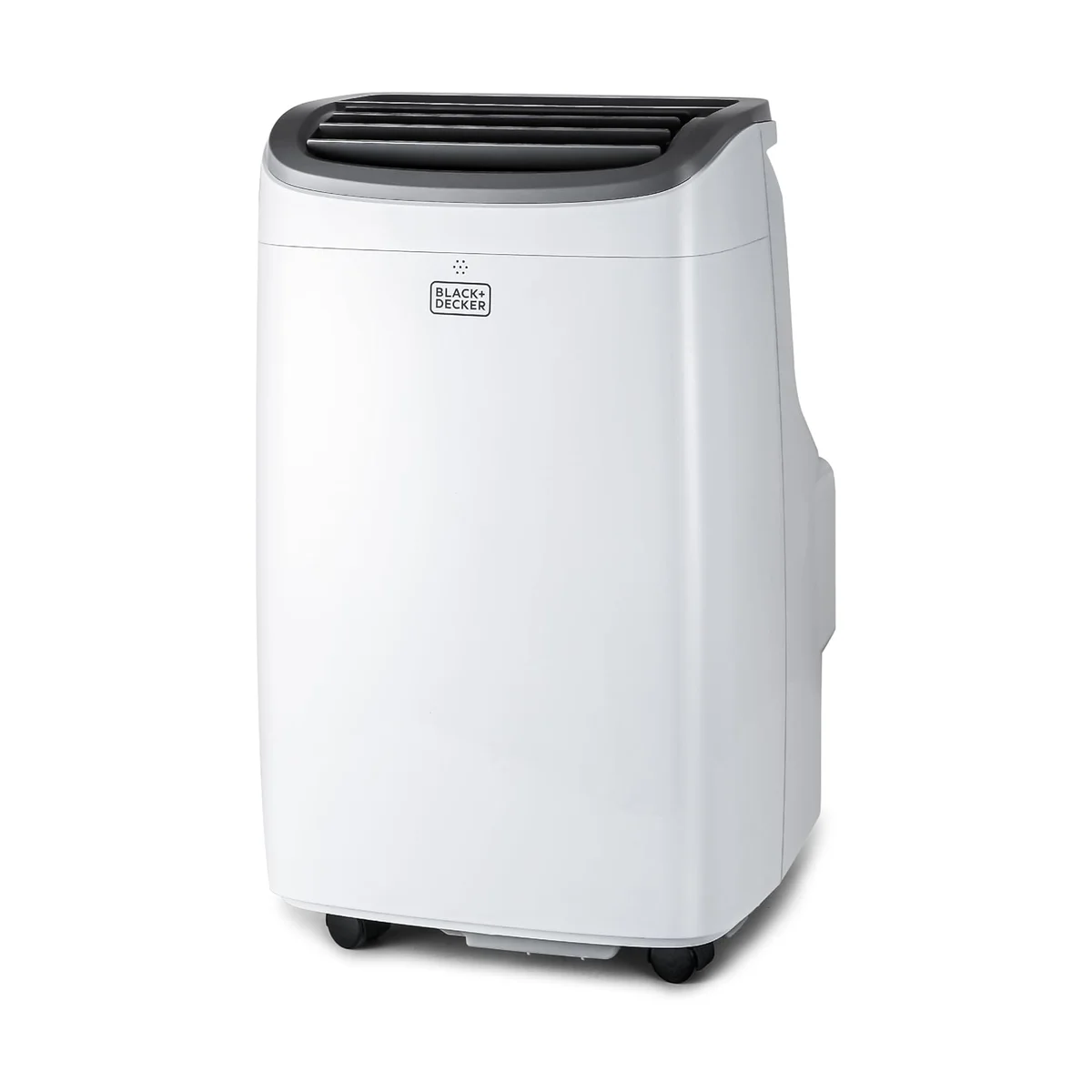 Black and Decker BPACT08WT 8000 BTU portable air conditioner front view on white background