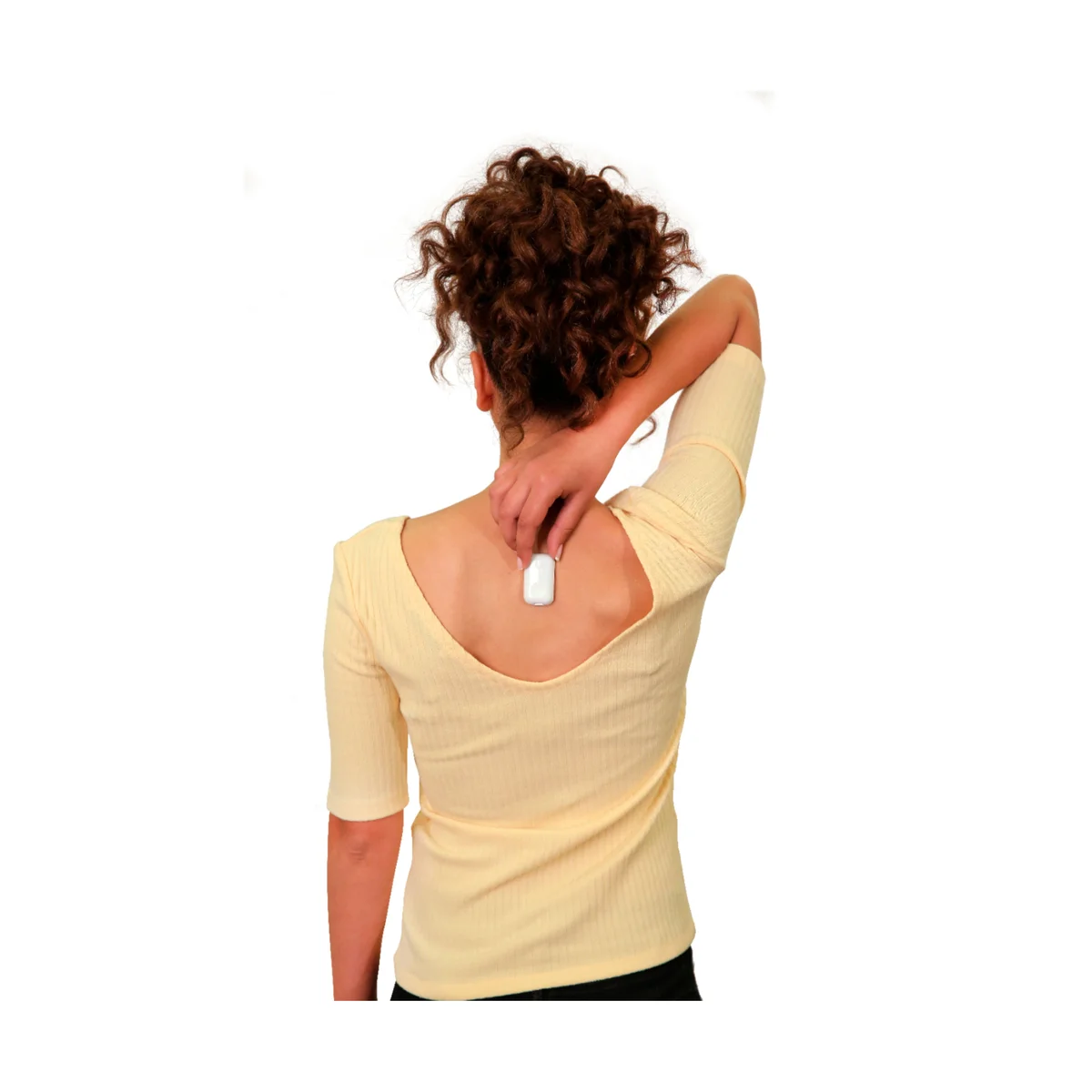 Upright GO 2 sensor worn on a person's upper back