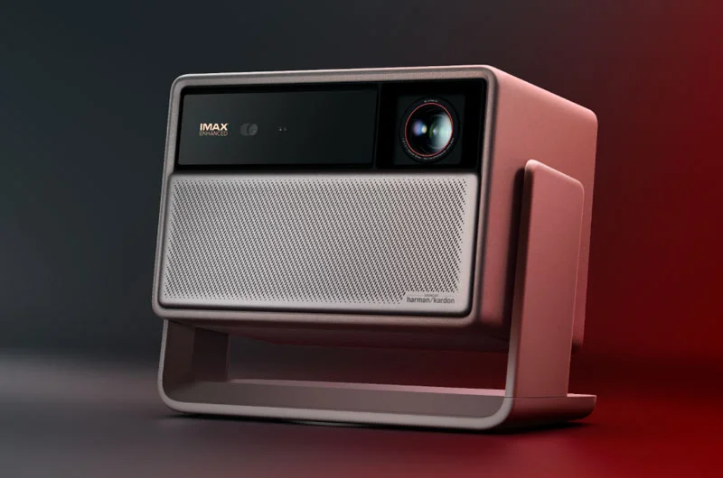 XGIMI Horizon 20 three-quarter angle view against dramatic dark background