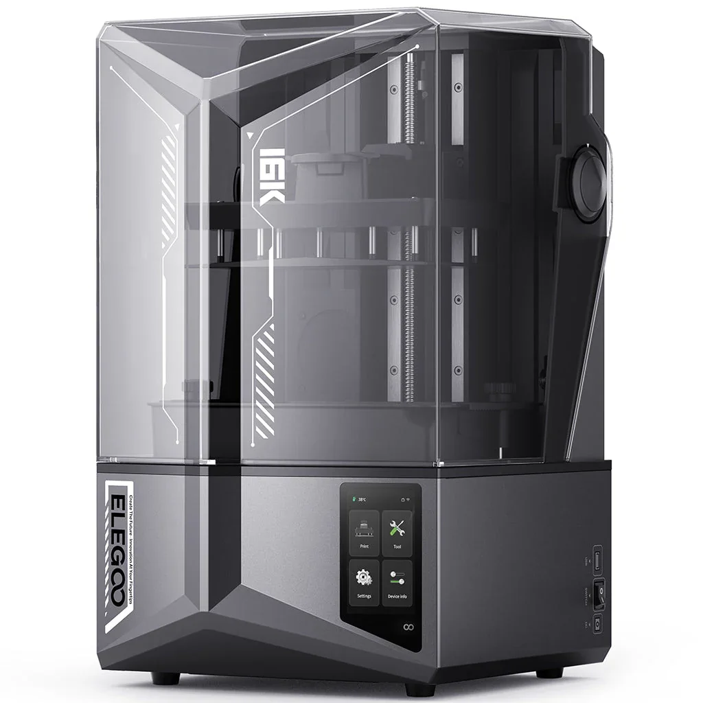 Elegoo Saturn 4 Ultra 16K resin 3D printer, 3/4 angle studio shot