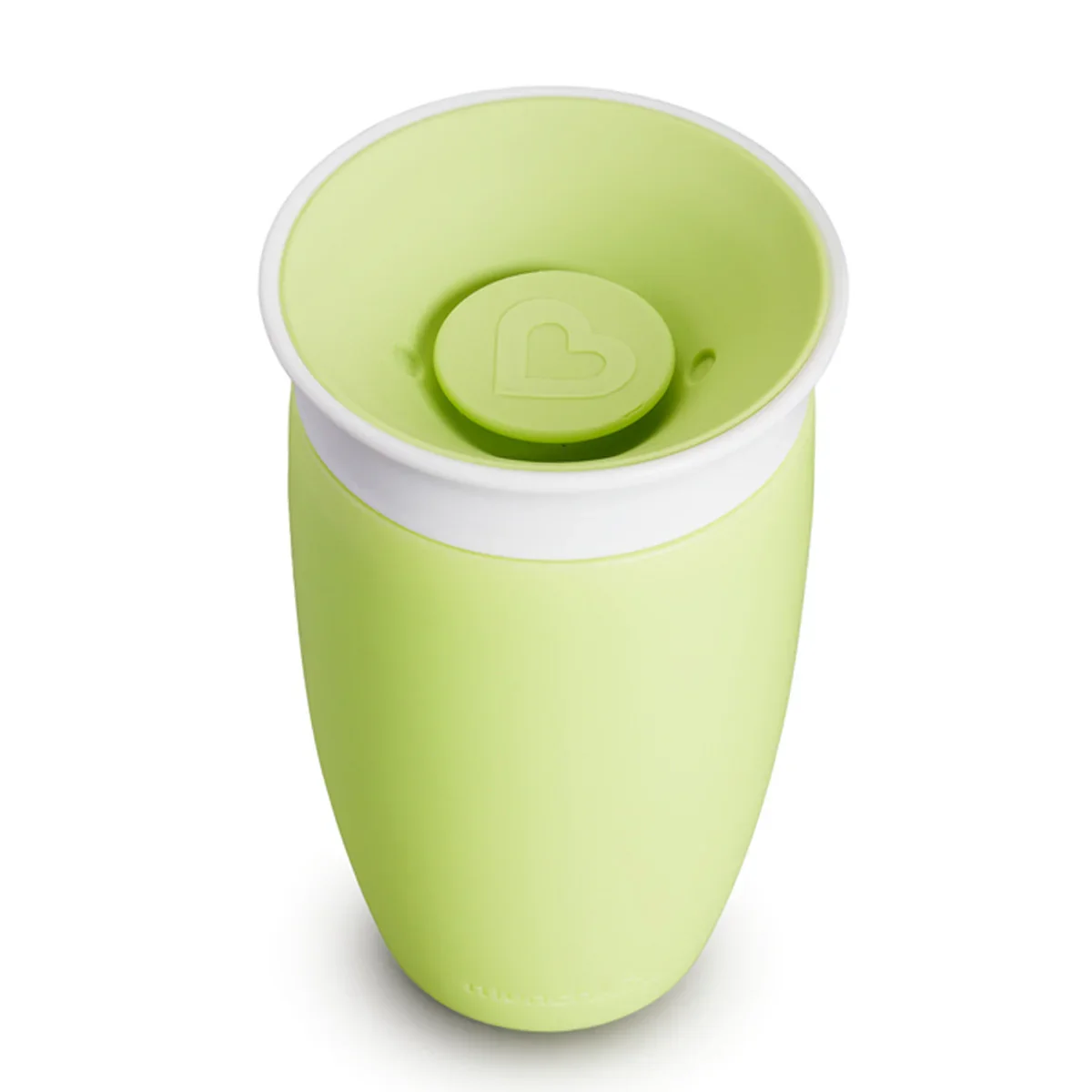 Munchkin Miracle 360 Sippy Cup top-down close-up showing the silicone auto-seal valve in the lid