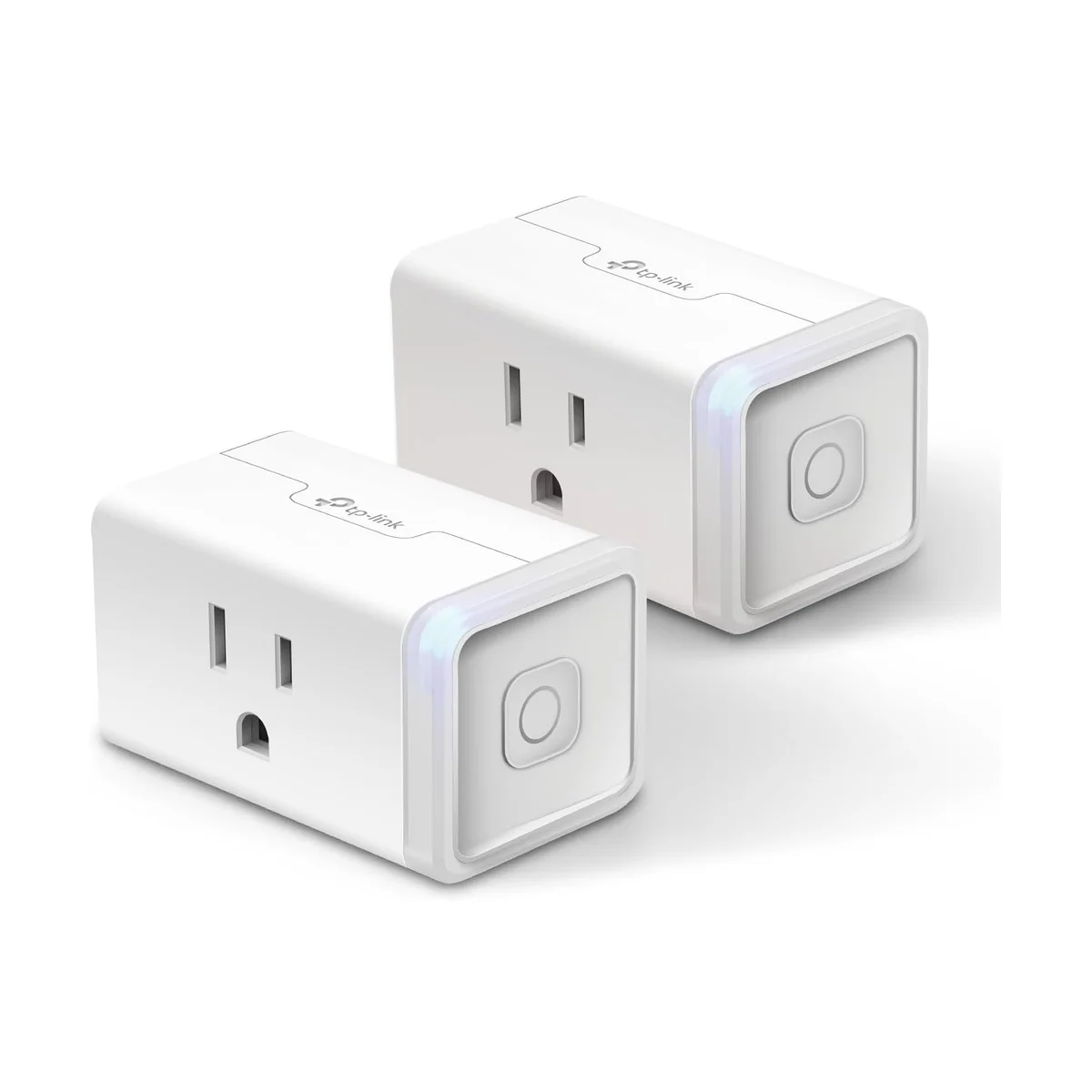 Two TP-Link Kasa EP25 smart plugs shown at an angle highlighting the slim compact body