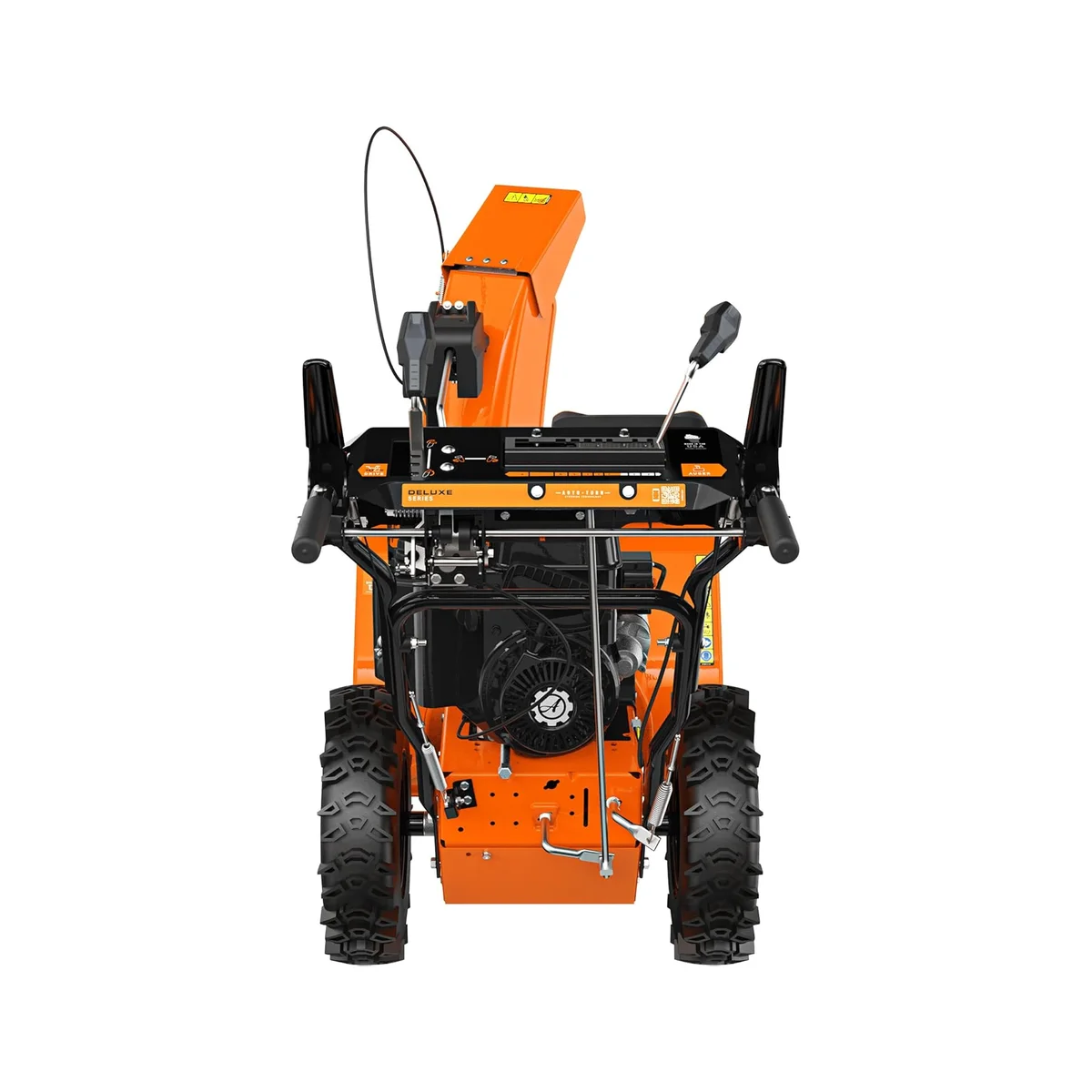 Ariens Deluxe 24 rear view showing Auto-Turn steering panel and Deluxe Series control panel