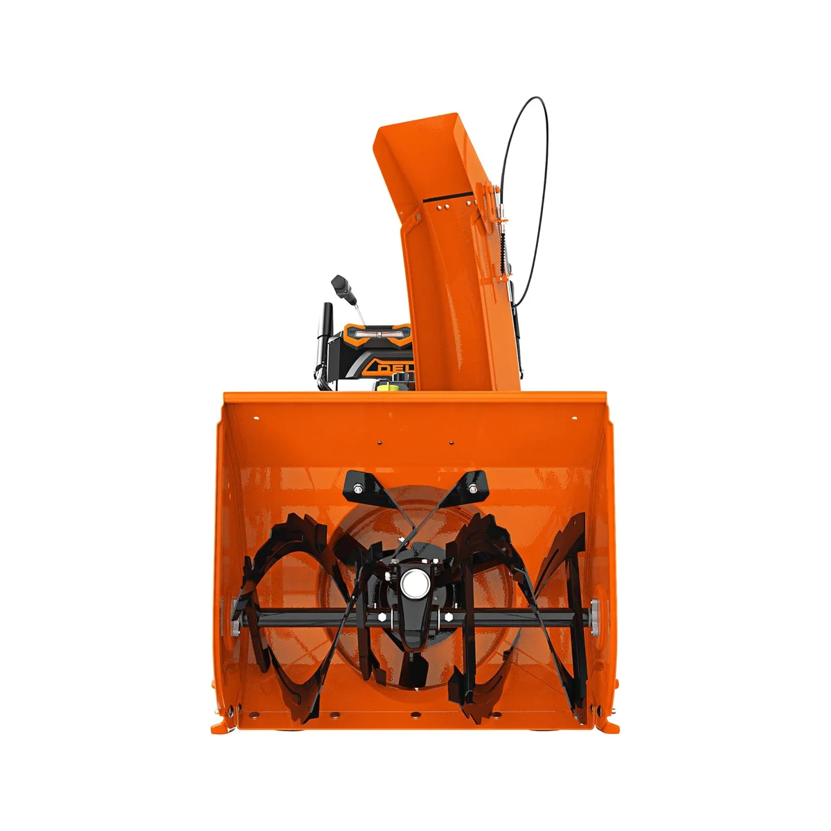 Ariens Deluxe 24 front-on view showing 24-inch steel auger intake housing
