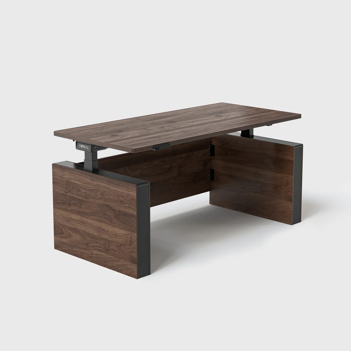 Vernal Standing Desk without privacy panels showing frame and motor assembly