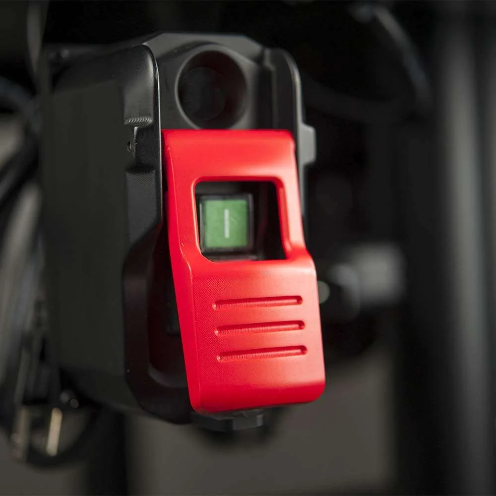 Delta 36-725T2 red paddle safety switch close-up